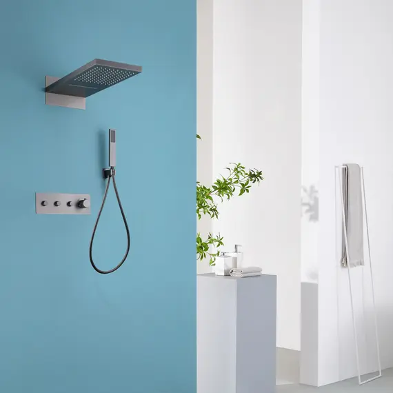 Душевая система ABBER Rund AF8752NG скрытого монтажа без излива, термостат, никель