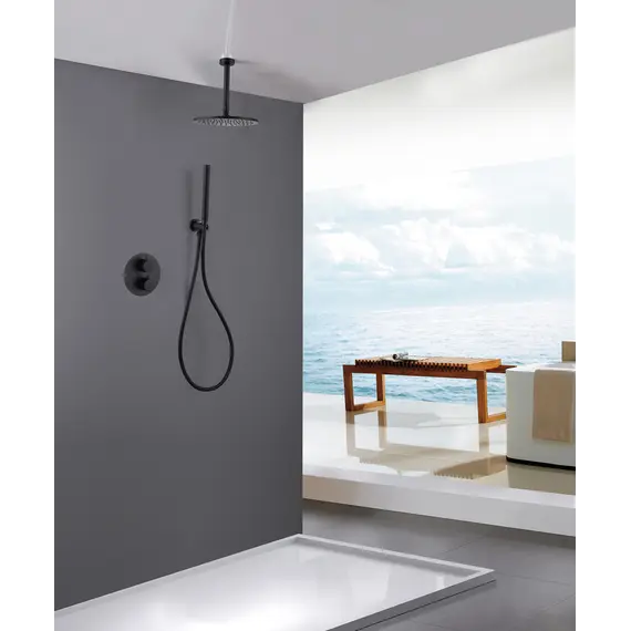 Душевая система ABBER Wasser Kreis AF8121B скрытого монтажа без излива, черная матовая