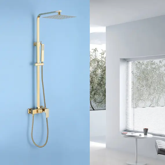 Душевая стойка ABBER Daheim AF8220G без излива, золото матовое (в.125)