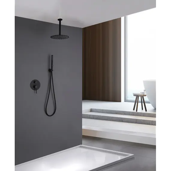 Душевая система ABBER Emotion AF8821B скрытого монтажа без излива, черная матовая