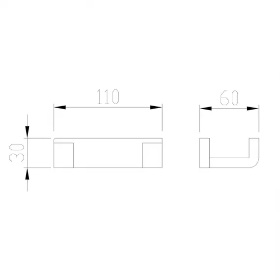 Крючок двойной ABBER Westen AA1750 хром