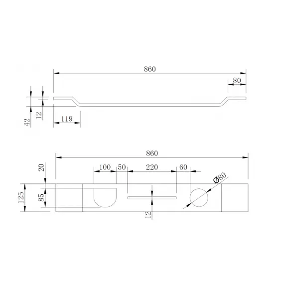 Полка для ванны ABBER Stein AS1601 белая