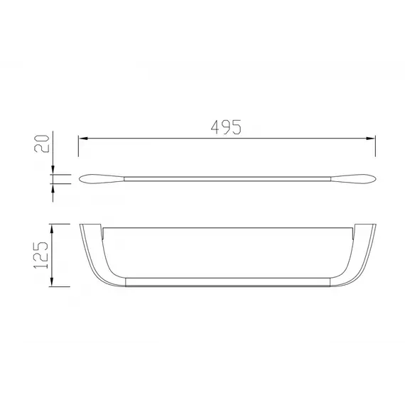 Полка стеклянная ABBER Nord AA1555 хром