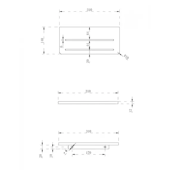 Полочка для ванной комнаты ABBER Stein AS1653 белая