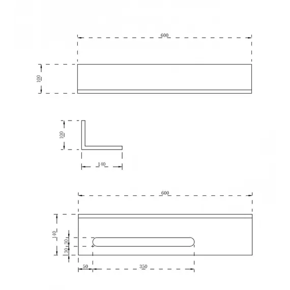 Полочка с полотенцедержателем для ванной комнаты ABBER Stein AS1655 белая