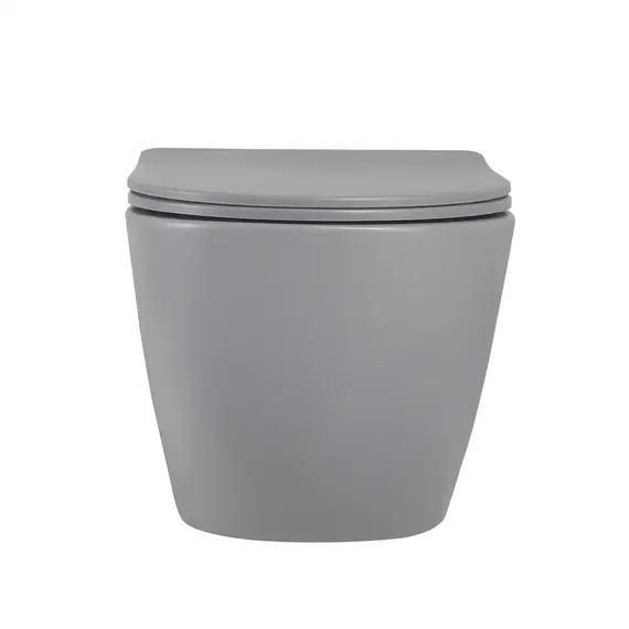 Унитаз ABBER Bequem AC1101MG подвесной серый матовый, безободковый