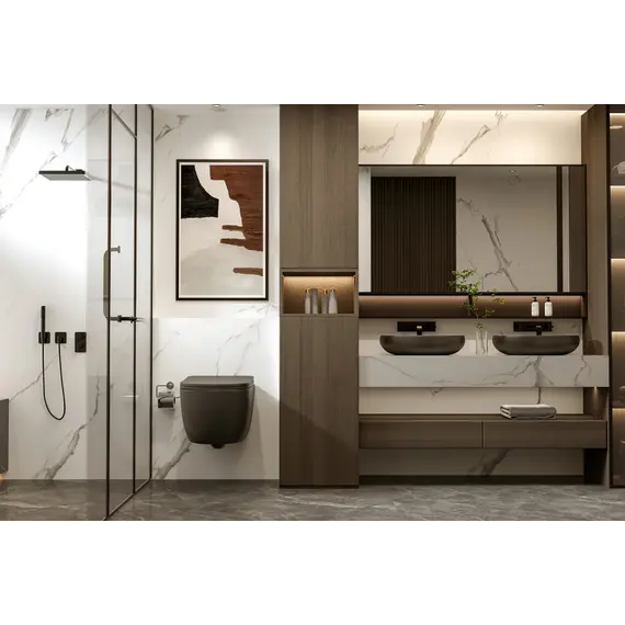 Унитаз ABBER Bequem AC1104MB подвесной черный матовый, безободковый