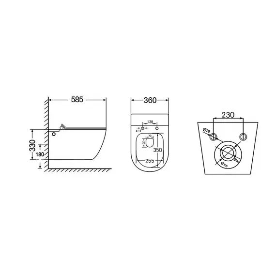 Унитаз ABBER Bequem AC1105P подвесной белый с импульсным смывом