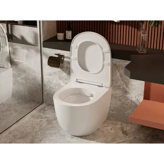 Унитаз ABBER Bequem AC1111 приставной белый, безободковый