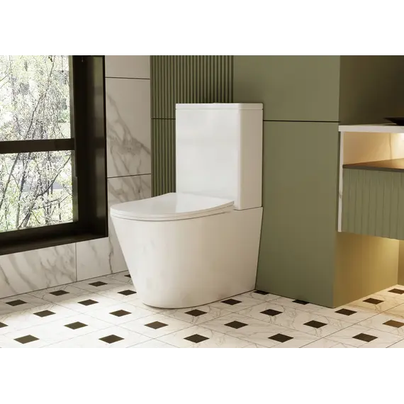 Унитаз ABBER Bequem AC1112 компакт белый, безободковый