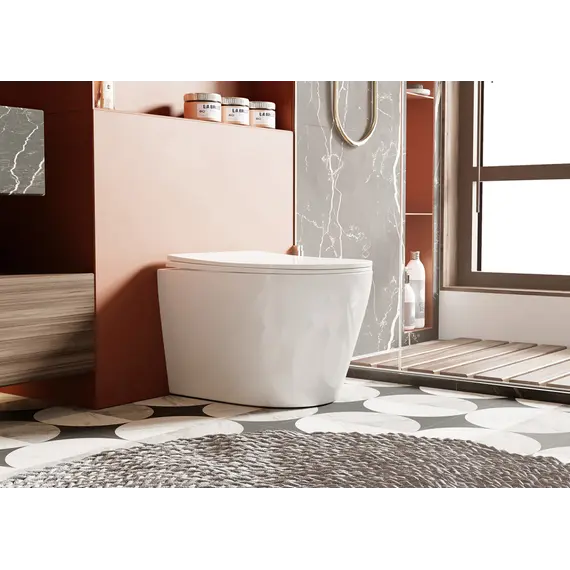 Унитаз ABBER Bequem AC1113 приставной белый, безободковый