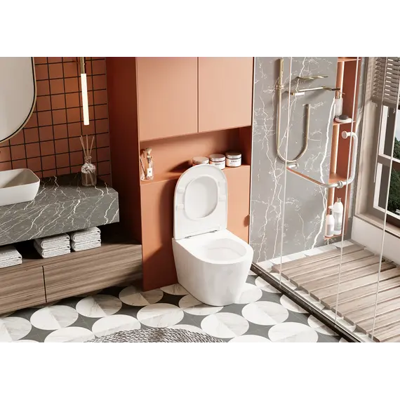 Унитаз ABBER Bequem AC1113 приставной белый, безободковый