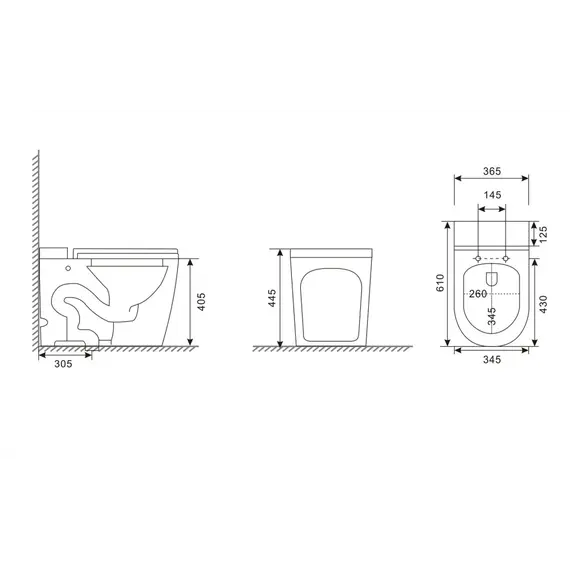 Унитаз ABBER Bequem AC1114P приставной белый с импульсным смывом