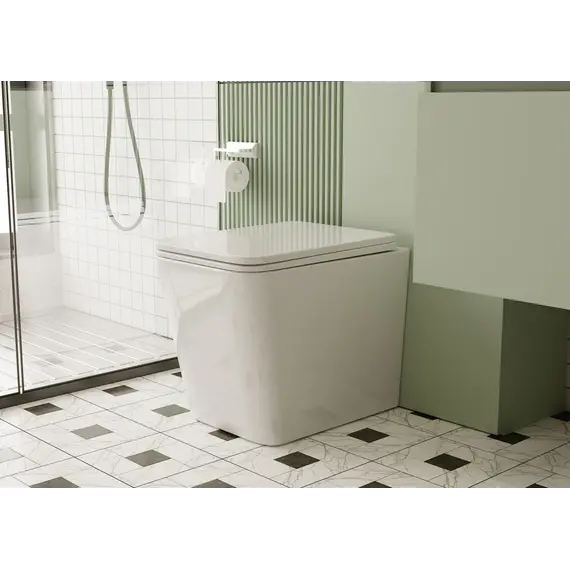 Унитаз ABBER Rechteck AC1211 приставной белый, безободковый