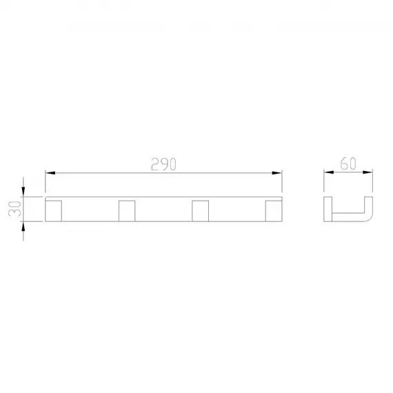 Вешалка на 4 крючка ABBER Westen AA1751B черная матовая
