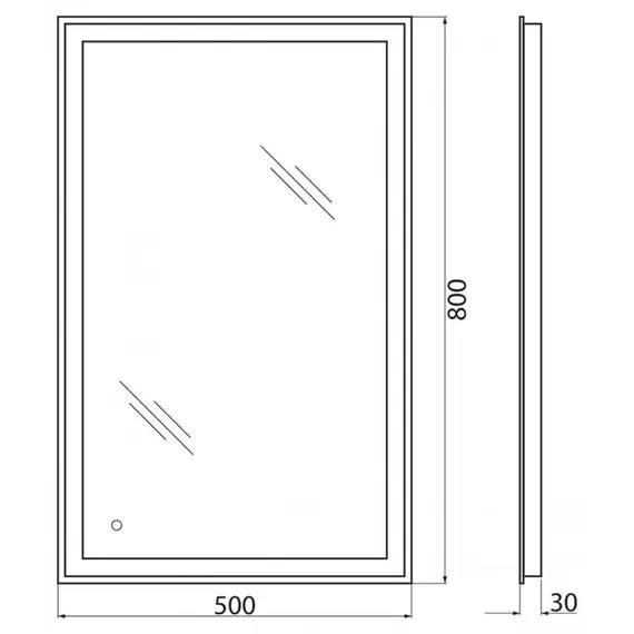 Зеркало  BelBagno с встроенным светильником и сенсором  50x80