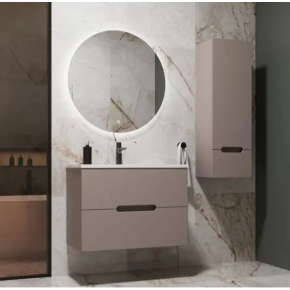 Тумба подвесная Style Line  "Матис", с раковиной Classic , (2 ящика), тауп темный, эмаль