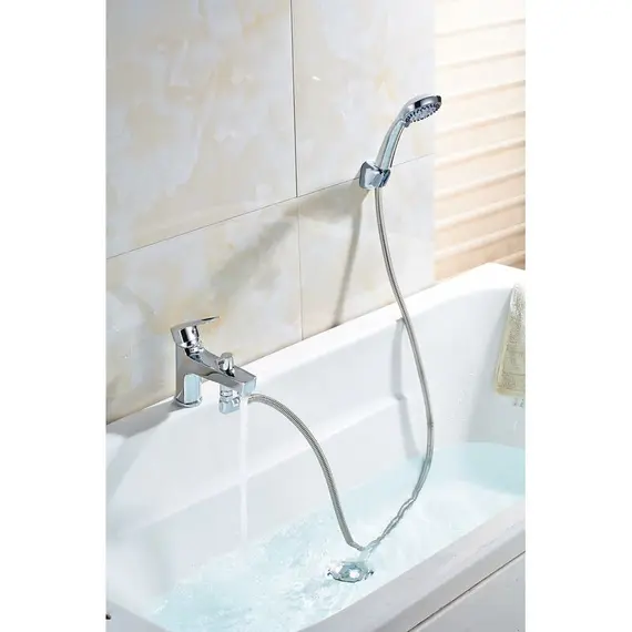 Смеситель на борт ванны с монолитным изливом Rossinka S35-38