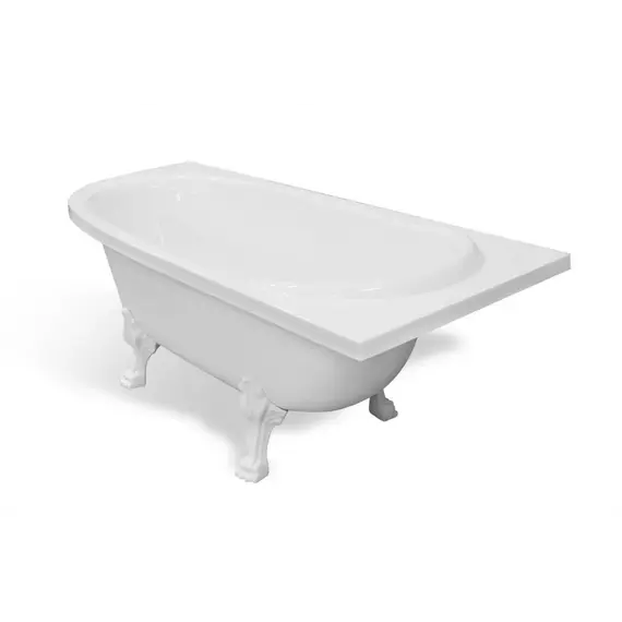 Ванна из литьевого мрамора Эстет Венеция 170x80 правая на ножках "Бронза"