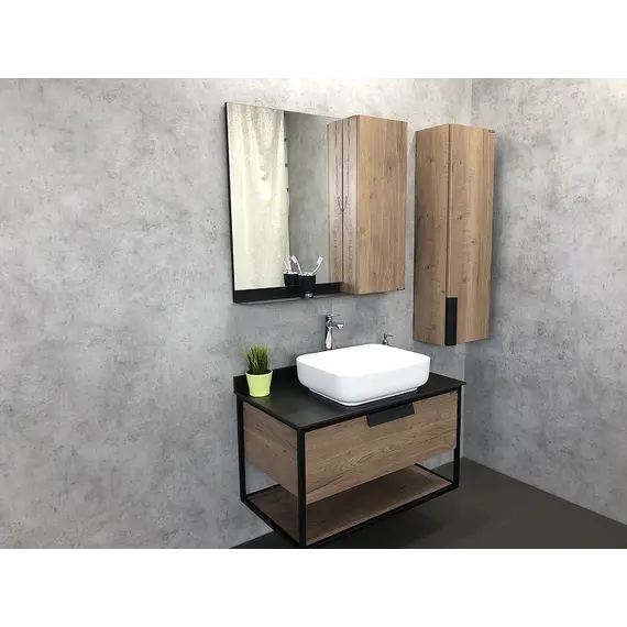 Зеркало-шкаф Comforty Кёльн, цвет дуб темный