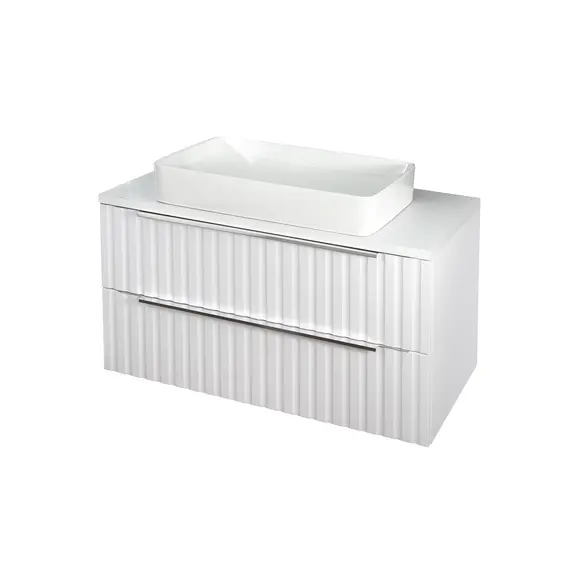 Тумба подвесная ACWEN ГРАЦИЯ 90 , со столешницей, без раковины, белая матовая