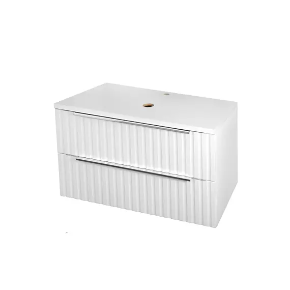 Тумба подвесная ACWEN ГРАЦИЯ 90 , со столешницей, без раковины, белая матовая