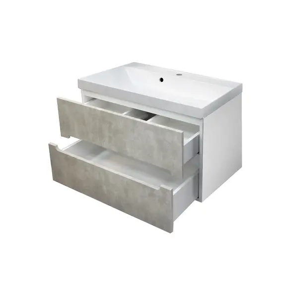 Тумба  подвесная ACWEN TORNO 80  айс фраппе, с раковиной Слим 80