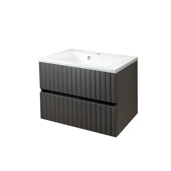 Тумба подвесная ACWEN Элеганс  грей софт с раковиной Комфорт 70