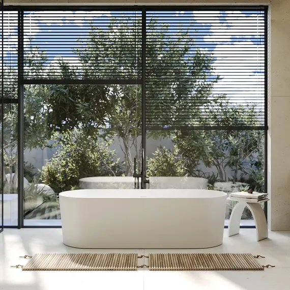 Ванна из искусственного камня ABBER Stein AS9614 белая матовая 180*75