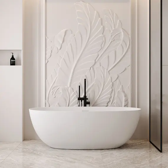 Ванна из искусственного камня ABBER Stein AS9624 белая матовая