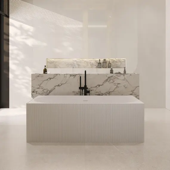 Ванна из искусственного камня ABBER Stein AS9603 белая матовая 170*75