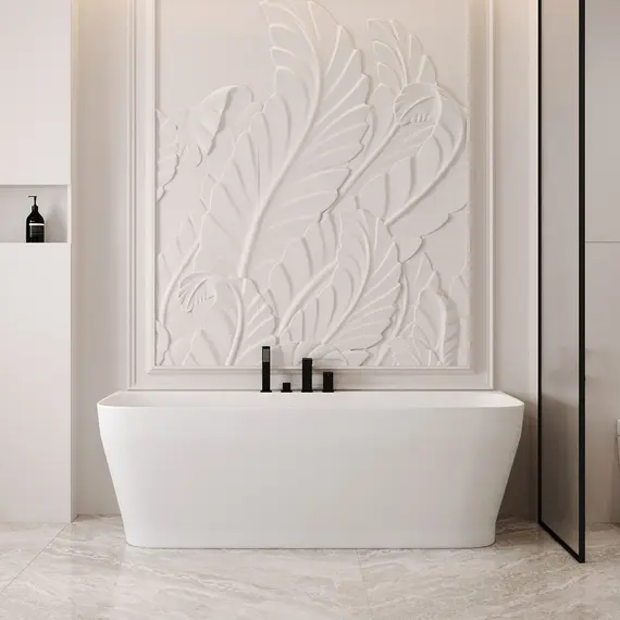 Ванна из искусственного камня ABBER Stein AS9616 белая матовая 170*80