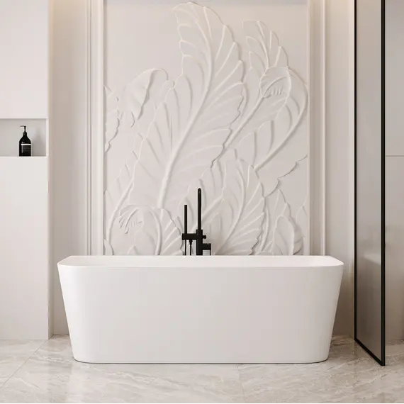 Ванна из искусственного камня ABBER Stein AS9617 белая матовая 170*75