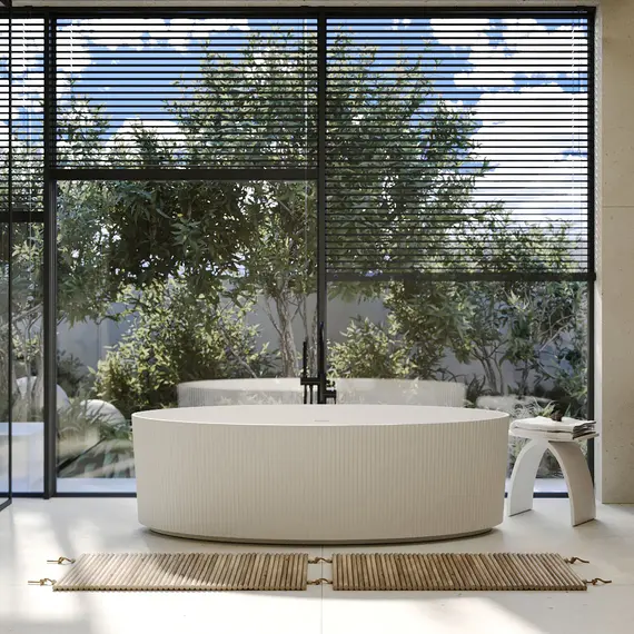 Ванна из искусственного камня ABBER Stein AS9627 белая матовая 180*85