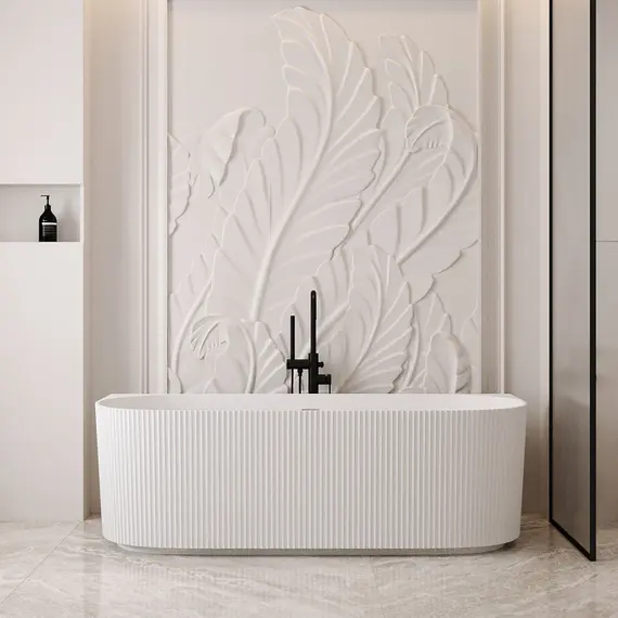 Ванна из искусственного камня ABBER Stein AS9630 белая матовая 170*75