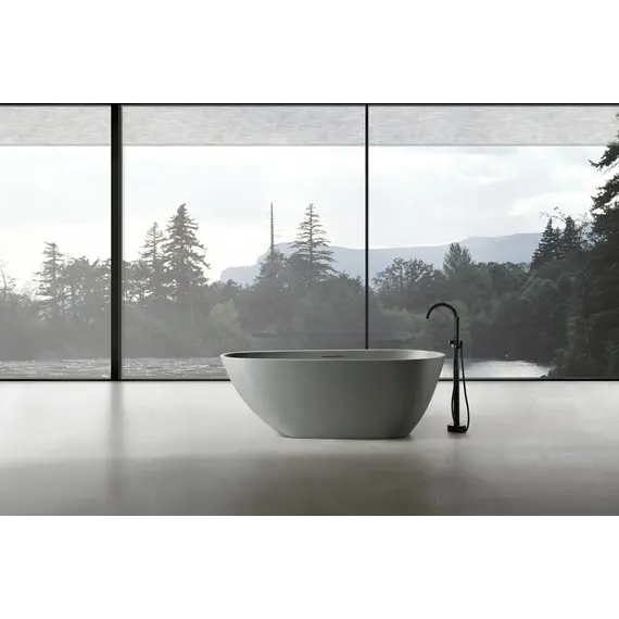 Ванна из искусственного камня ABBER Dortmund 170х75 светло-серая матовая