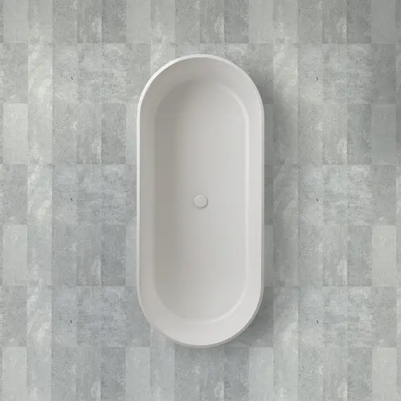 Ванна из искусственного камня ABBER Stein AS9607 белая матовая 170*75