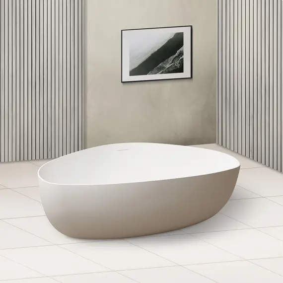 Ванна из искусственного камня ABBER Stein AS9608 белая матовая 180*130