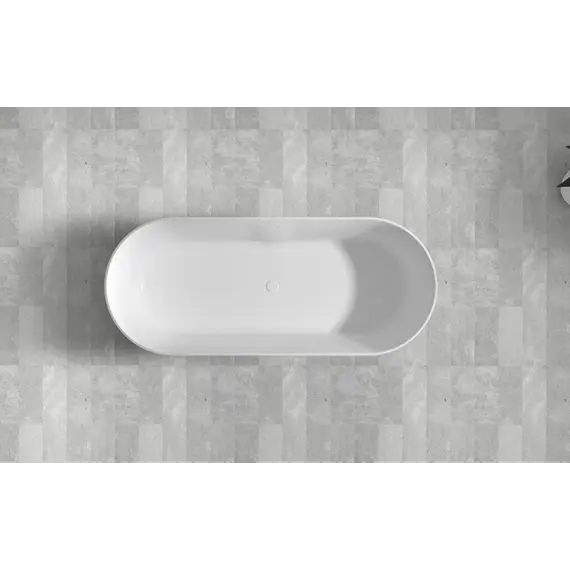 Ванна из искусственного камня ABBER Stein AS9614 белая матовая 180*75