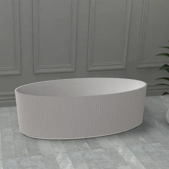 Ванна из искусственного камня ABBER Stein AS9627 белая матовая 180*85