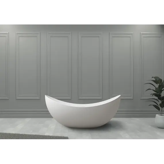 Ванна из искусственного камня ABBER Stein AS9633 белая матовая 180*80