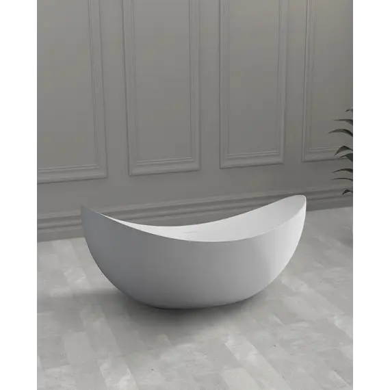 Ванна из искусственного камня ABBER Stein AS9633 белая матовая 180*80