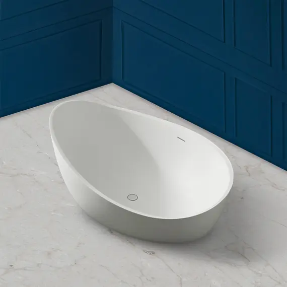 Ванна из искусственного камня ABBER Stein AS9639 белая матовая 180*110