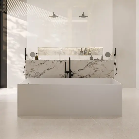 Ванна из искусственного камня ABBER Stein 180х76 белая матовая