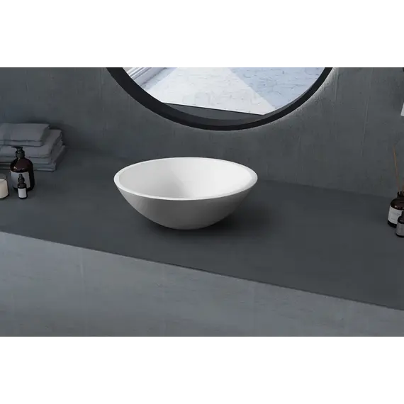 Раковина накладная ABBER Stein AS2608 белая матовая