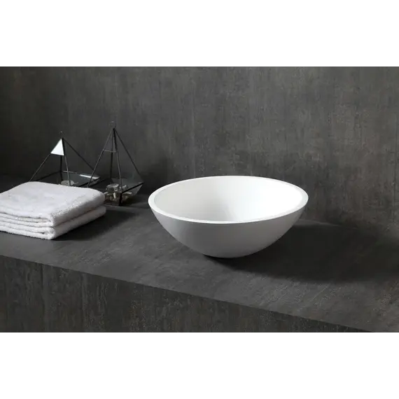 Раковина накладная ABBER Stein AS2608 белая матовая