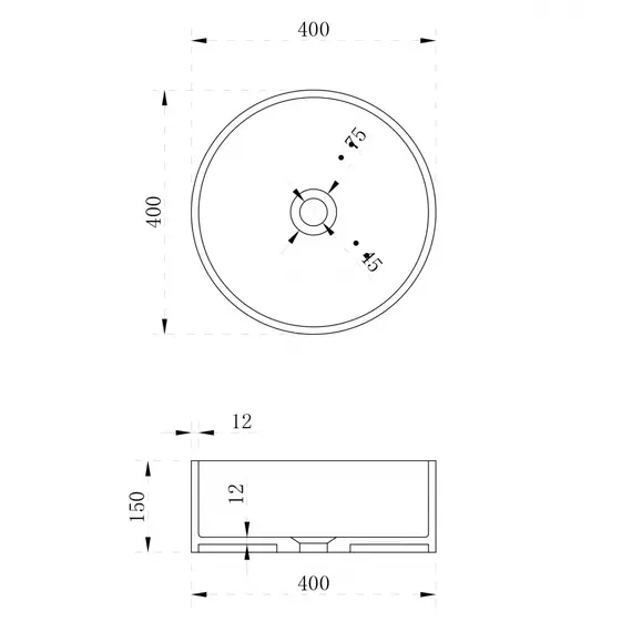 Раковина накладная ABBER Stein AS2612 белая матовая
