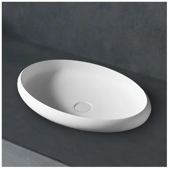 Раковина накладная ABBER Stein AS2614 белая матовая