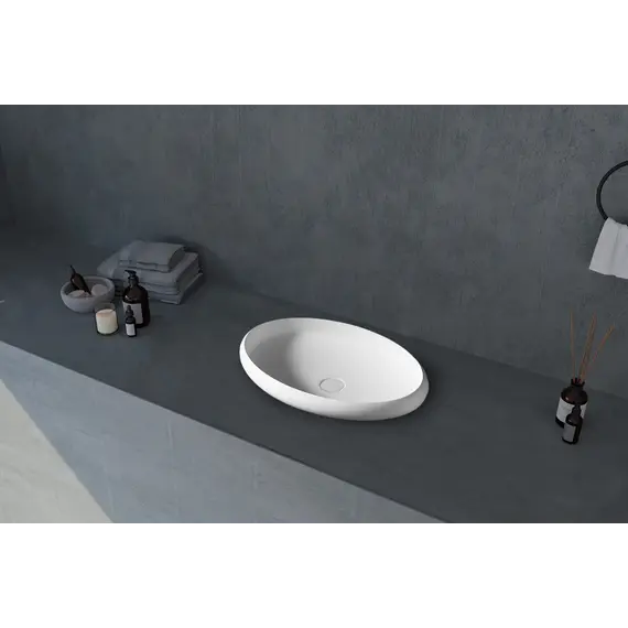 Раковина накладная ABBER Stein AS2614 белая матовая