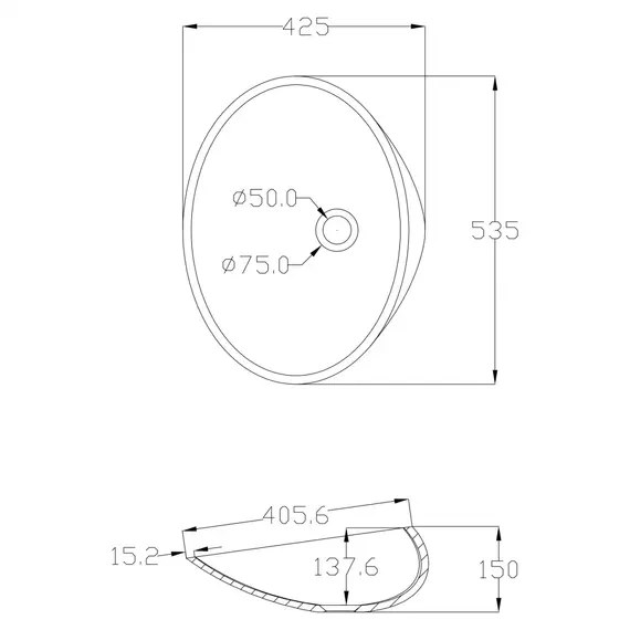 Раковина накладная ABBER Stein AS2616 белая матовая